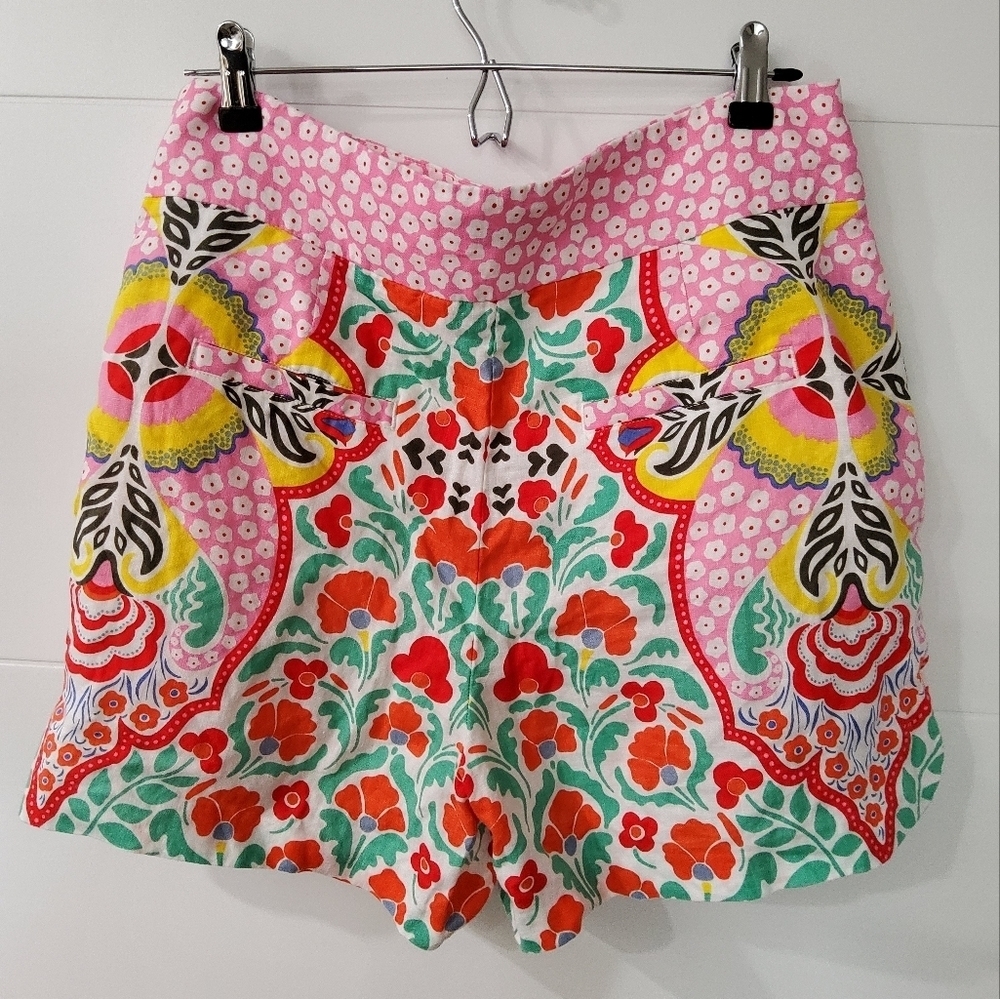 Boden Linen Floral Print Shorts Size 10 - Picture 5 of 12